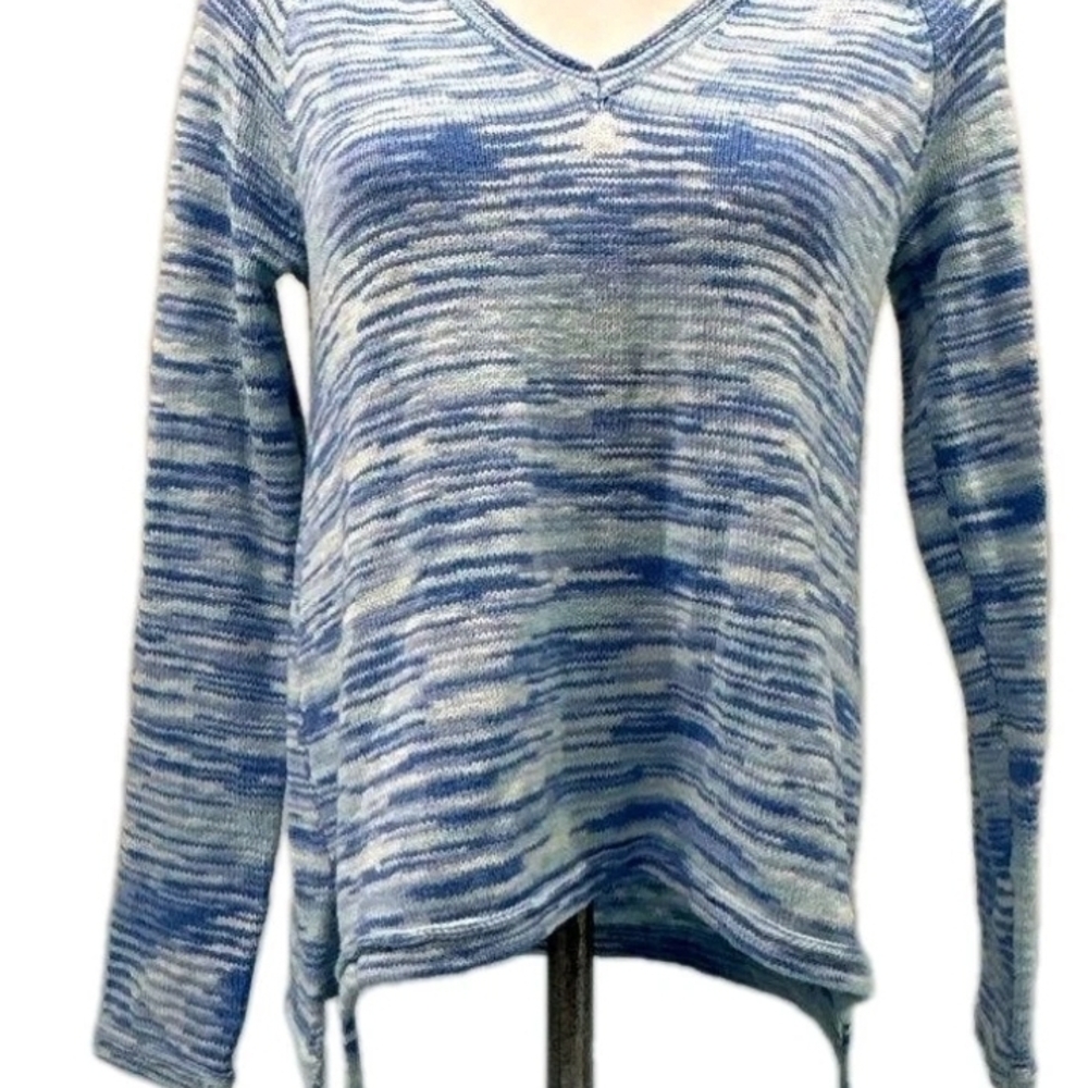 Lilly Pulitzer Jody Sweater High Tide Space Dye Size S Tassles V Neck